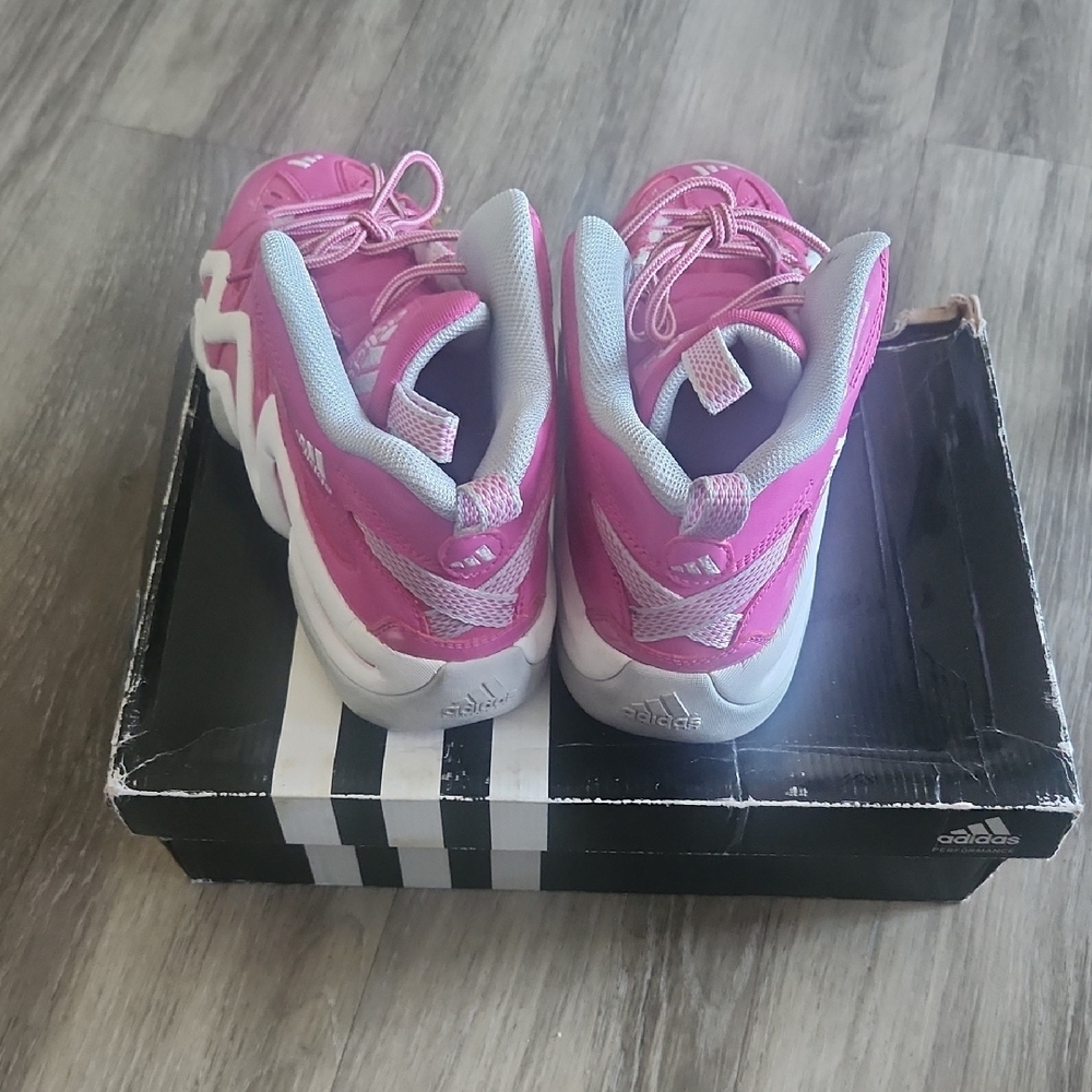 adidas Kids Pink and Gray Sneakers - Picture 5 of 10